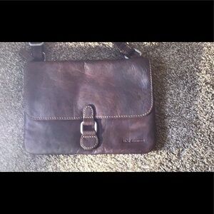 Genuine  Brown leather Jack George  crossbody purse
Zipper, snap closing